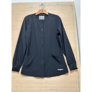 Skechers by Barco Womens Scrub Set Black Snap Front Jacket and Cargo Joggers S